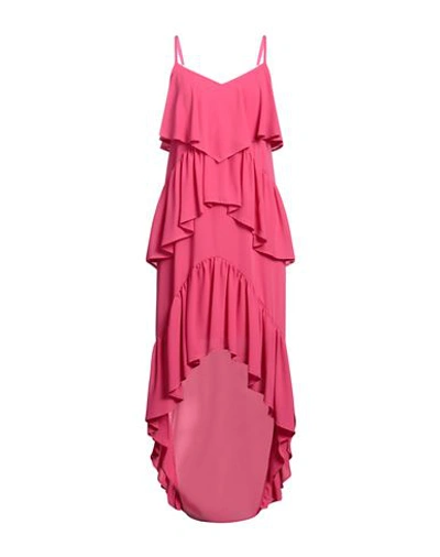 Shop Kaos Woman Mini Dress Fuchsia Size 10 Polyester In Pink