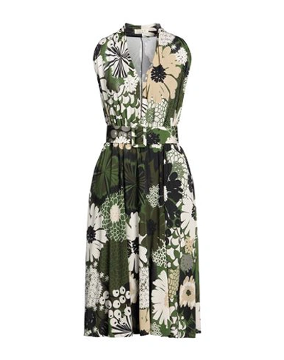 Siyu Woman Midi Dress Green Size 4 Viscose, Elastane In Green