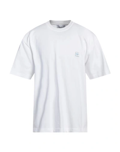 Shop Solid Homme Man T-shirt White Size 40 Cotton, Polyester, Elastane
