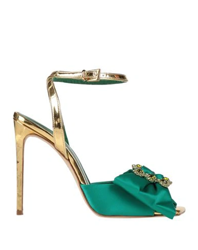Shop Ncub Woman Sandals Emerald Green Size 8 Textile Fibers