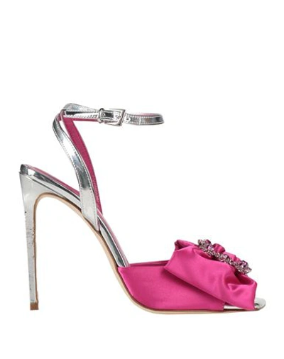 Shop Ncub Woman Sandals Fuchsia Size 6 Textile Fibers In Pink