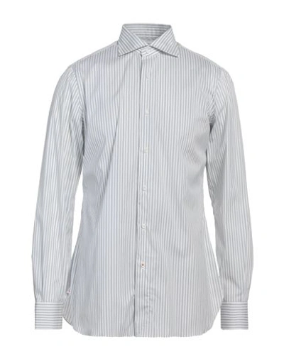 Shop Isaia Man Shirt Light Grey Size 17 ½ Cotton