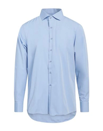 Shop Egon Von Furstenberg Man Shirt Light Blue Size 17 Cotton