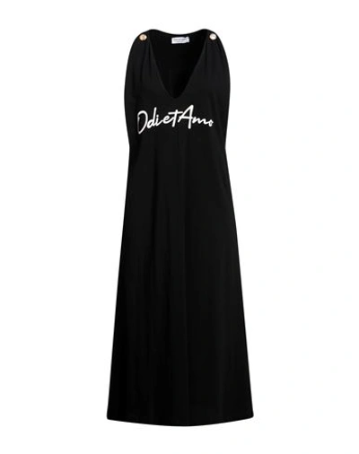 Shop Odi Et Amo Woman Midi Dress Black Size S Polyester