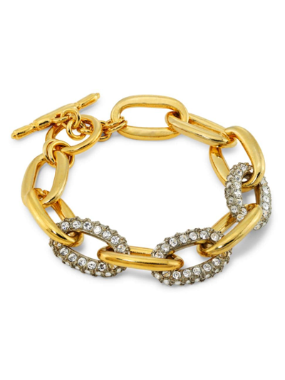 Shop Kenneth Jay Lane Women's 22k Gold-plated & Glass Crystal Toggle Bracelet