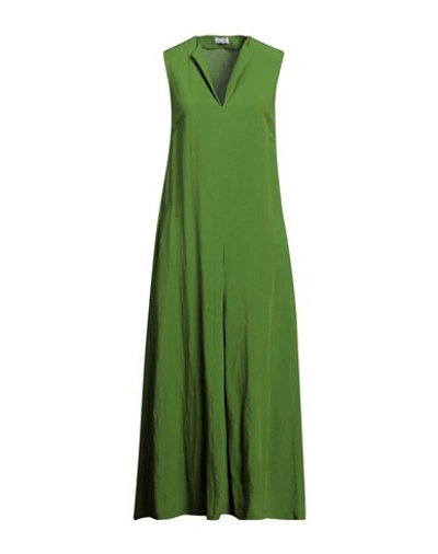 Shop Rue Du Bac Woman Midi Dress Green Size 8 Viscose, Linen