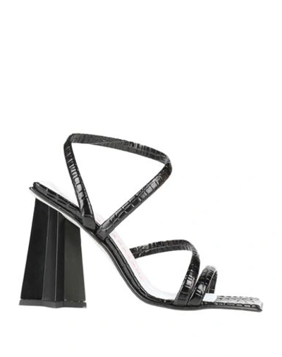 Shop Chiara Ferragni Woman Sandals Black Size 8 Textile Fibers