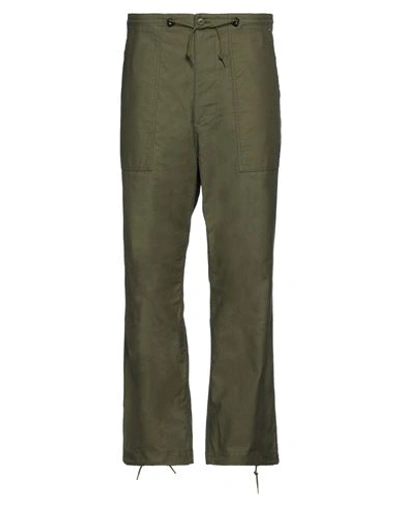 Shop Needles Man Pants Military Green Size Xl Cotton, Rayon
