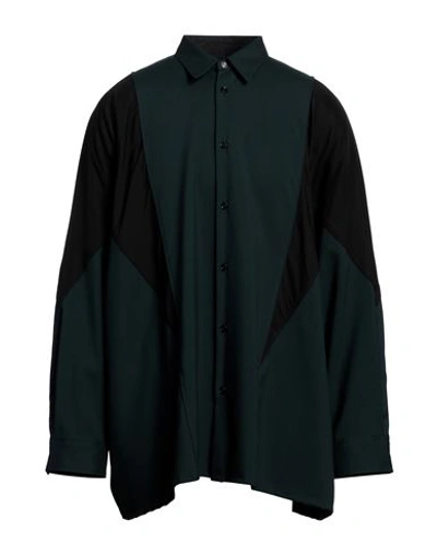 Shop Oamc Man Shirt Dark Green Size L Virgin Wool, Acetate, Viscose