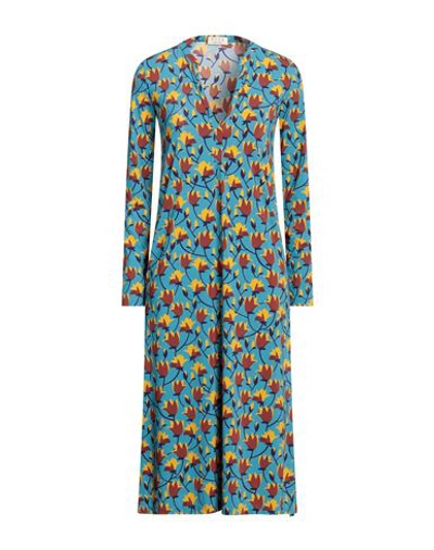 Siyu Woman Midi Dress Sky Blue Size 6 Polyamide, Elastane In Blue