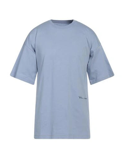 Shop Oamc Man T-shirt Sky Blue Size S Cotton, Elastane