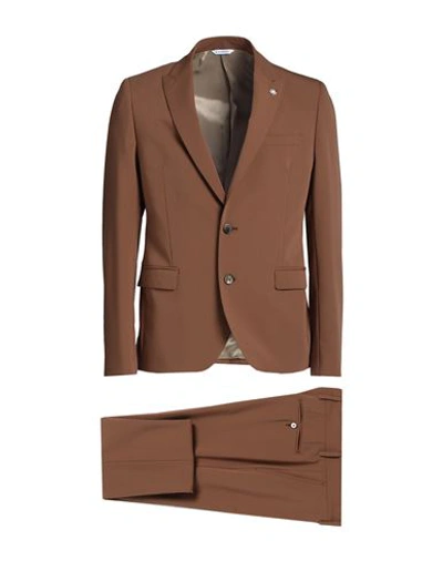 Shop Manuel Ritz Man Suit Brown Size 42 Polyester, Viscose, Elastane