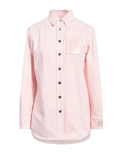 Shop Raf Simons Woman Denim Shirt Light Pink Size M Cotton