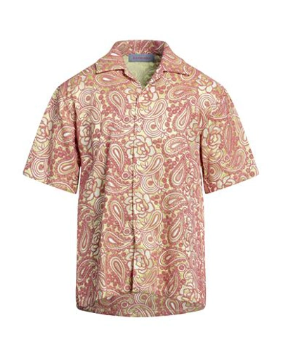 Bluemarble Man Shirt Light Yellow Size L Polyester In Yellow