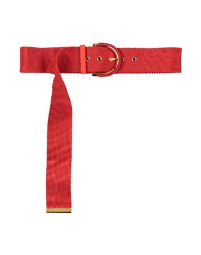 Shop Elisabetta Franchi Woman Belt Coral Size 8 Textile Fibers In Red