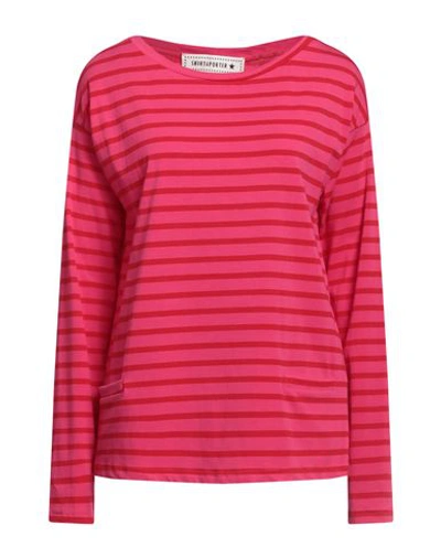 Shop Shirtaporter Woman T-shirt Fuchsia Size 8 Cotton, Elastane In Pink
