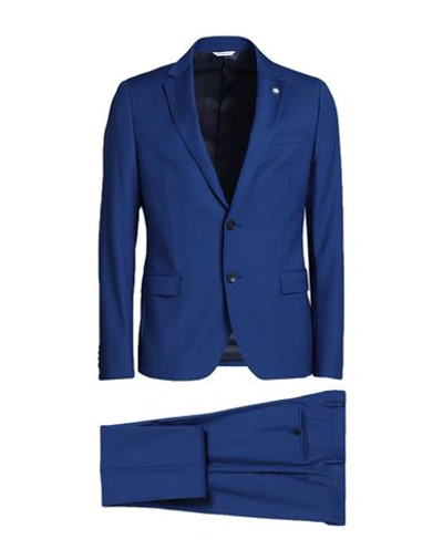 Shop Manuel Ritz Man Suit Blue Size 42 Wool, Elastane