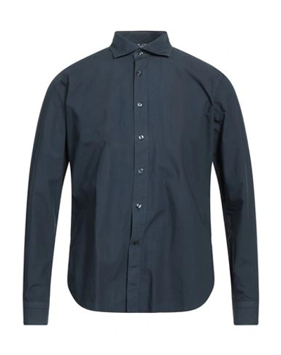 Shop Tintoria Mattei 954 Man Shirt Midnight Blue Size 15 ¾ Cotton