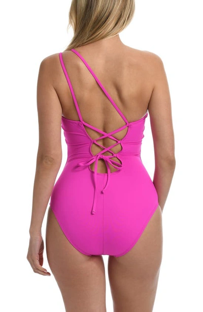 Shop La Blanca Goddess One-shoulder One-piece Swimsuit In Orchid