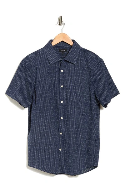 Shop Joe's Scott Short Sleeve Button-up Shirt In Indigo Sashiko