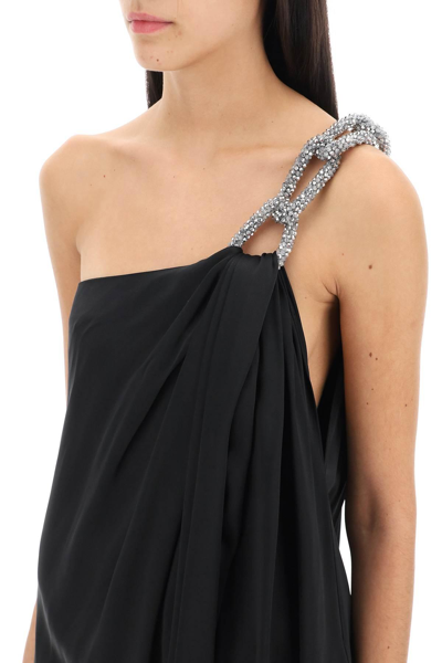 Shop Stella Mccartney Stella Mc Cartney One Shoulder Dress With Falabella Chain