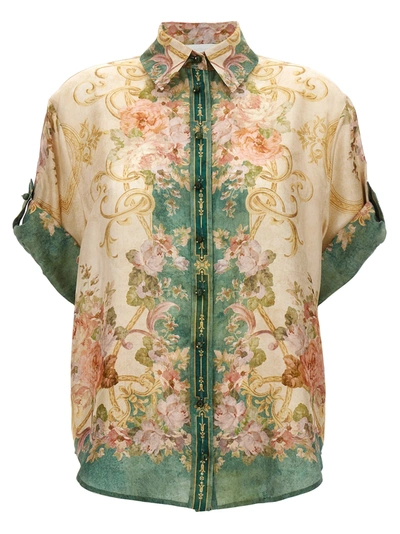 Shop Zimmermann August Short Sleeve Shirt, Blouse Multicolor