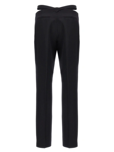 Shop Attico Belt Detail Trousers Pants Black