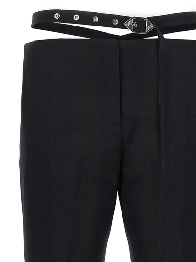 Shop Attico Belt Detail Trousers Pants Black