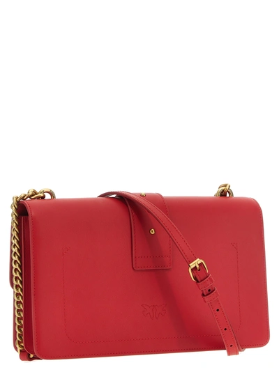 Shop Pinko Classic Love Bag Icon Crossbody Bags Red