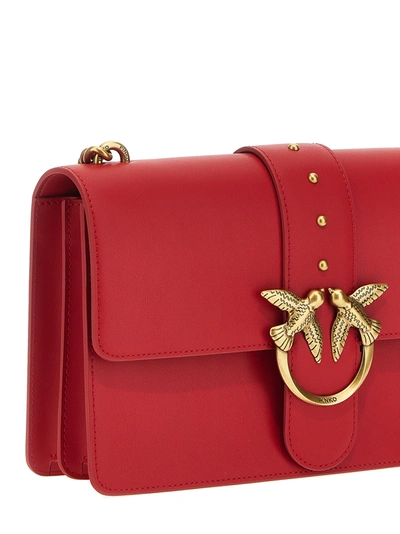 Shop Pinko Classic Love Bag Icon Crossbody Bags Red