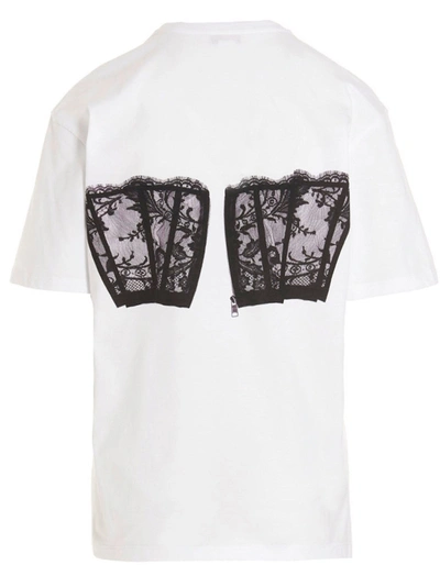 Shop Alexander Mcqueen Corset T-shirt White/black
