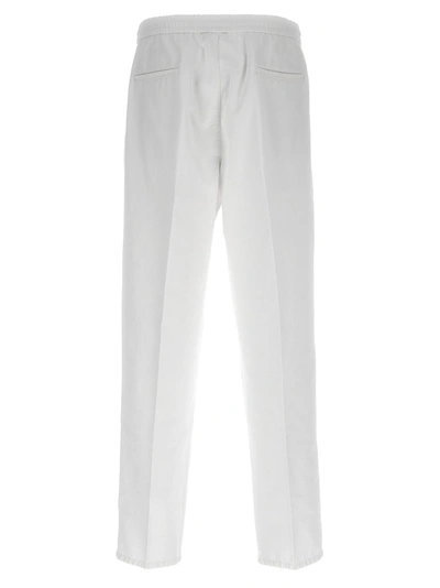 Shop Brunello Cucinelli Cotton Drawstring Pants White