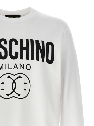 Shop Moschino Double Smile Sweatshirt White/black
