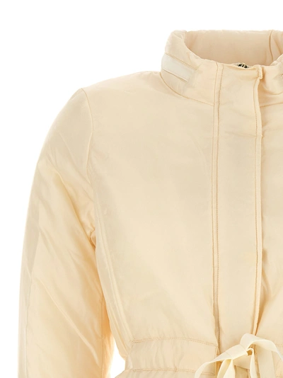 Shop Michael Kors Drawstring Down Jacket Casual Jackets, Parka White