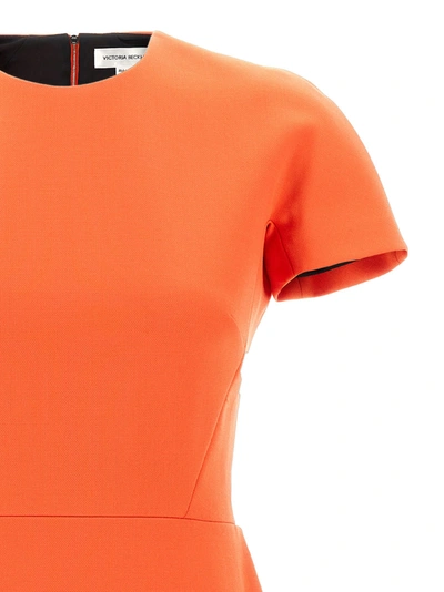 Shop Victoria Beckham Fitted Dress Dresses Orange