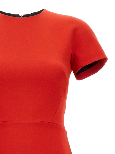 Shop Victoria Beckham Fitted T-shirt Dresses Red