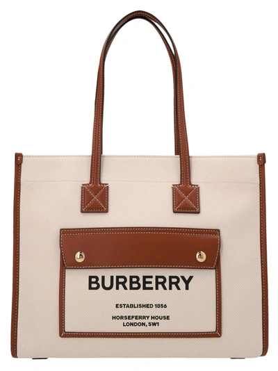 Shop Burberry Freya Tote Bag Brown