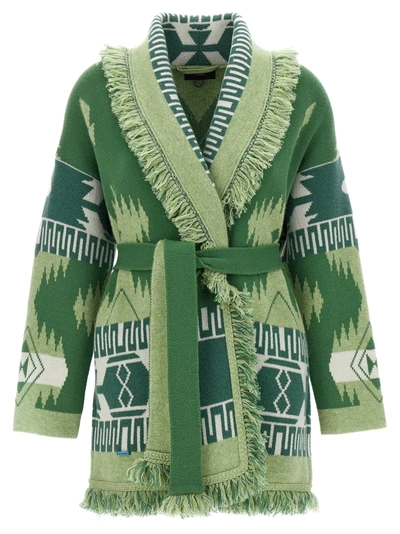 Shop Alanui Icon Sweater, Cardigans Green