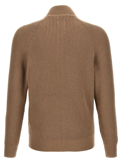 Shop Brunello Cucinelli Knit Cardigan Sweater, Cardigans Beige