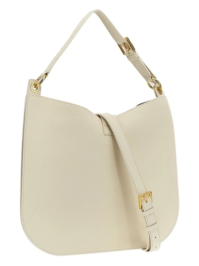 Shop Tom Ford Large Leather Shoulder Strap Crossbody Bags White