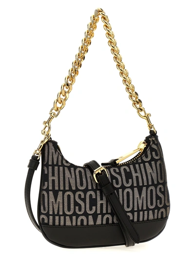 Shop Moschino Logo Hand Bags Black