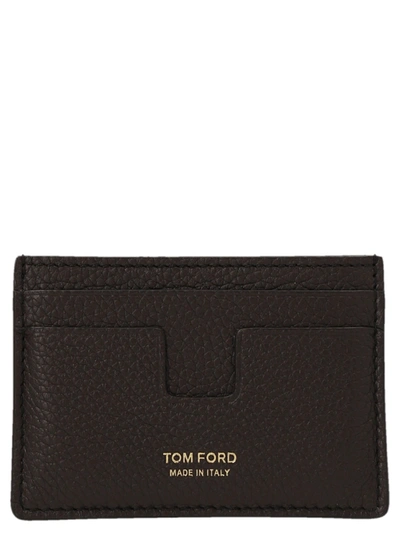 Shop Tom Ford Logo Print Card Holder Wallets, Card Holders Brown