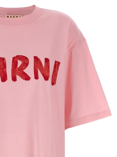 Shop Marni Logo Print T-shirt Pink