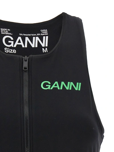 Shop Ganni Logo Sports Top Underwear, Body Black