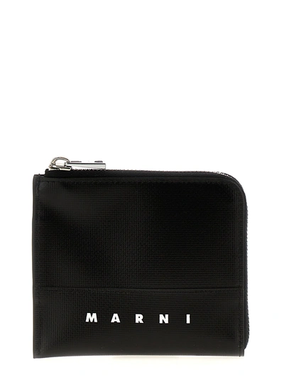 Shop Marni Logo Wallet Wallets, Card Holders Black