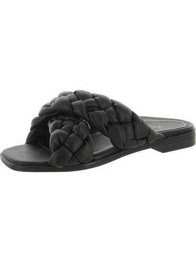 Shop Vionic Kalina Womens Faux Leather Slip On Slide Sandals In Black