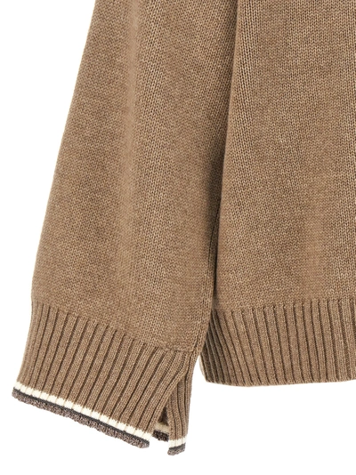 Shop Brunello Cucinelli Monile Profiles Sweater Sweater, Cardigans Brown