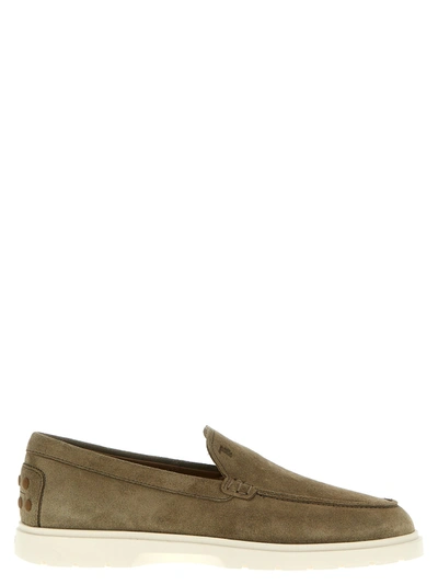 Shop Tod's Pantofola Loafers Beige