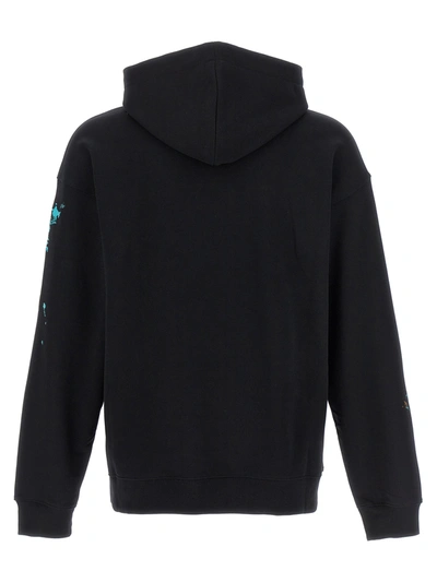 Shop Moschino Printed Hoodie Sweatshirt Black