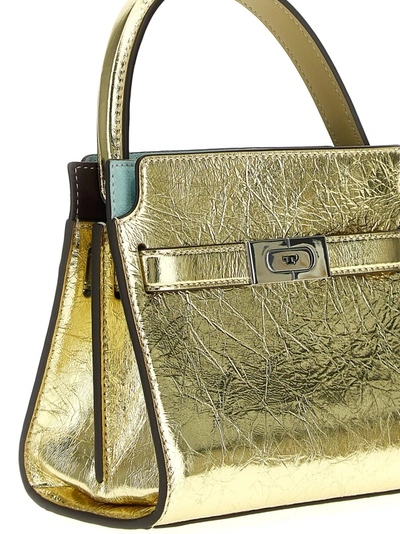 Shop Tory Burch Radziwill Metallic Petite Double 'lee Handbag Hand Bags Gold